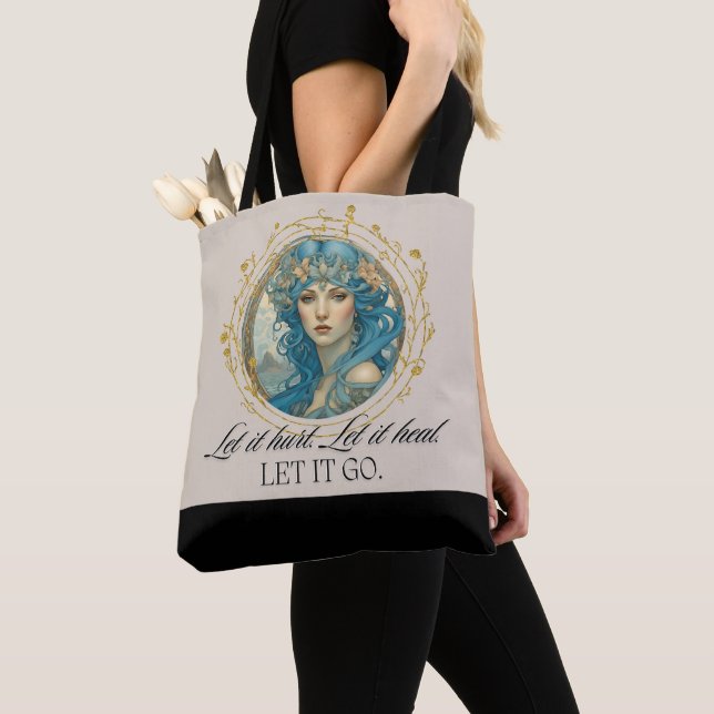 Beautiful AI Inspirational Quote Fairy Queen Tote Bag (Close Up)