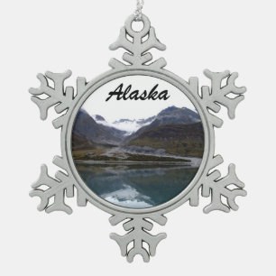 Beautiful Alaska! Snowflake Pewter Christmas Ornament