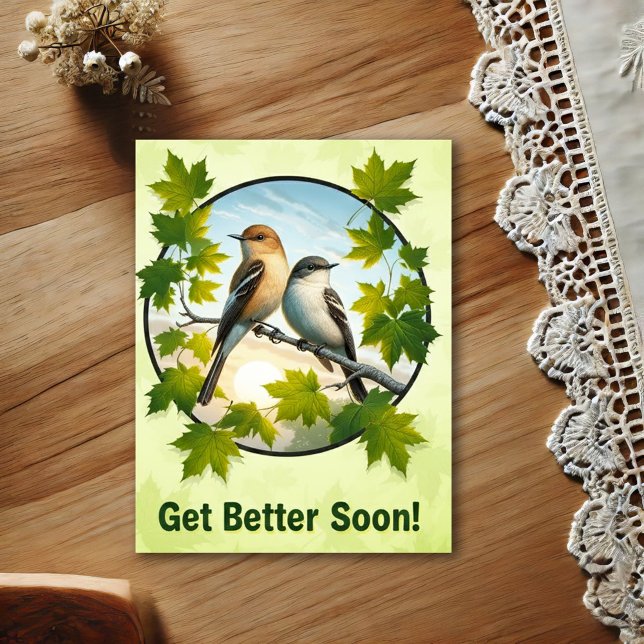 Beautiful Alder Flycatchers Get Well Postcard (Creator Uploaded)