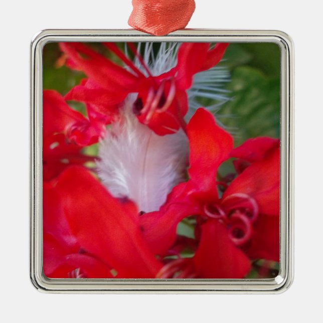Beautiful Alien Crimson.jpg Metal Tree Decoration (Front)