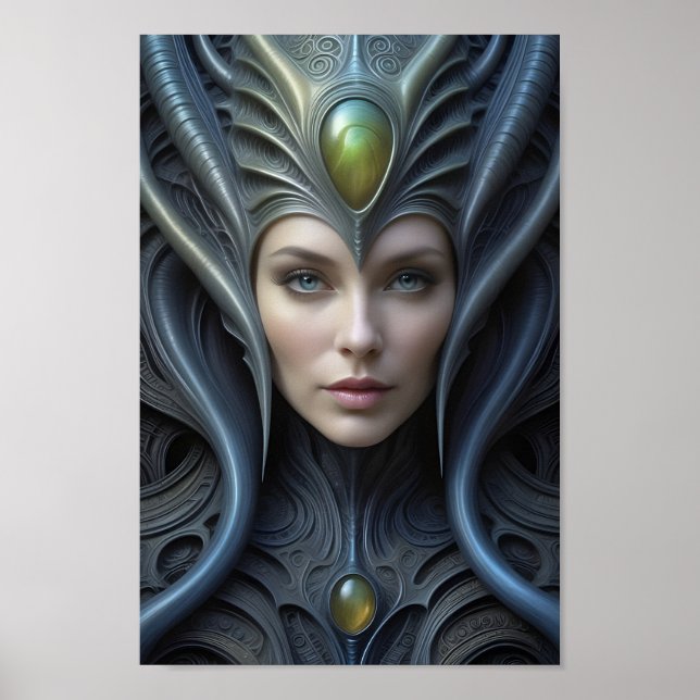 Beautiful Alien Woman - 007 - Fantasy Art Poster (Front)