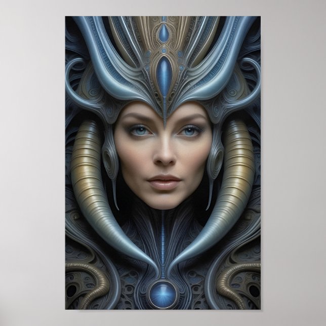 Beautiful Alien Woman - 013 - Fantasy Art Poster (Front)