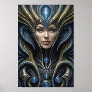 Beautiful Alien Woman - 019 - Fantasy Art Poster