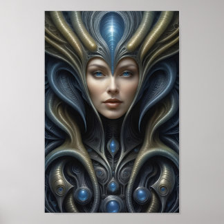 Beautiful Alien Woman - 019 - Fantasy Art Poster