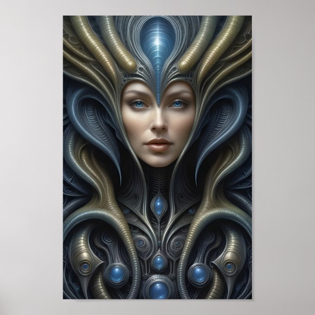 Beautiful Alien Woman - 019 - Fantasy Art Poster (Front)