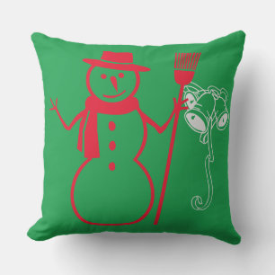 Beautiful  All the way snowman for Christmas Art Cushion