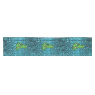Beautiful Alligator Tooled Leather Short Table Runner