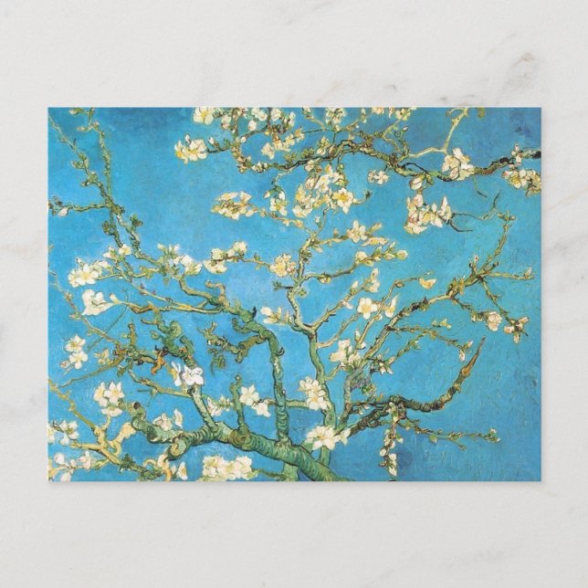 Beautiful almond blossom antique painting postcard (Front)