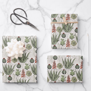 Beautiful Aloe Vera Plants Succulents & Cacti Wrapping Paper Sheet