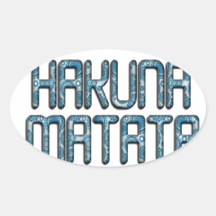 Beautiful Amazing 3D Swahili Hakuna Matata Text Oval Sticker