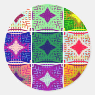 Beautiful Amazing African Chequered  Print pattern Classic Round Sticker