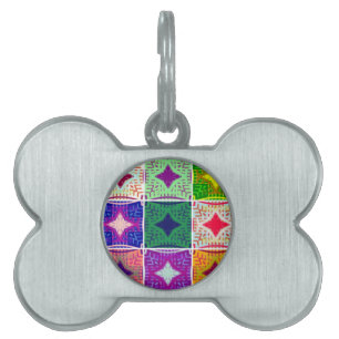 Beautiful Amazing African Chequered Print pattern Pet ID Tag