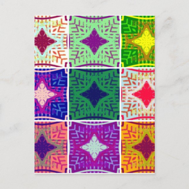 Beautiful Amazing African Chequered  Print pattern Postcard (Front)