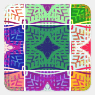 Beautiful Amazing African Chequered  Print pattern Square Sticker
