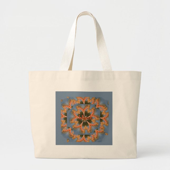 Beautiful amazing African colorful Giraffe blank Large Tote Bag (Front)