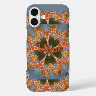 Beautiful amazing African colourful Giraffe blank iPhone 16 Plus Case