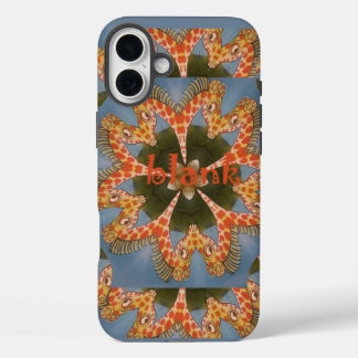 Beautiful amazing African colourful Giraffe blank iPhone 16 Plus Case