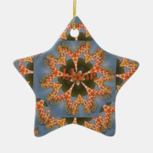 Beautiful amazing African colourful Giraffe blank Ceramic Tree Decoration