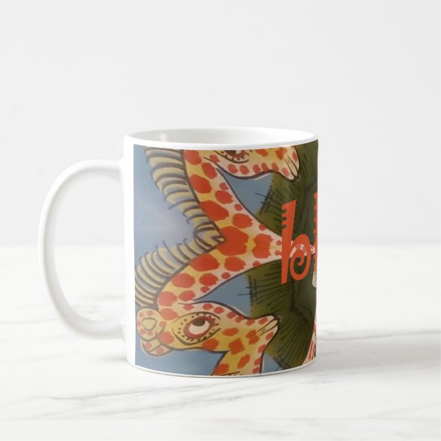 Beautiful amazing African colourful Giraffe blank Coffee Mug (Left)