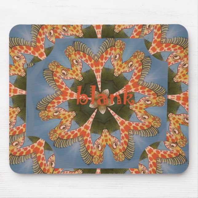 Beautiful amazing African colourful Giraffe blank Mouse Mat (Front)