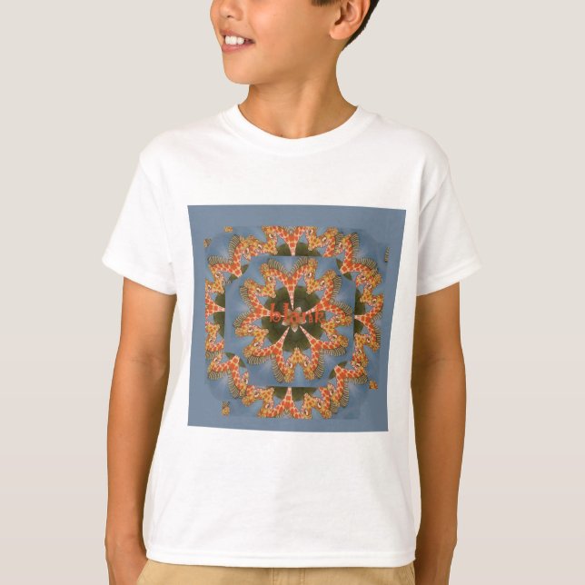 Beautiful amazing African colourful Giraffe blank T-Shirt (Front)