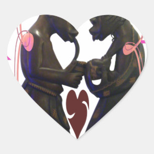 Beautiful Amazing African Couple: A Romantic Art Heart Sticker