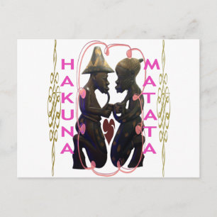 Beautiful Amazing African Couple: A Romantic Art Postcard