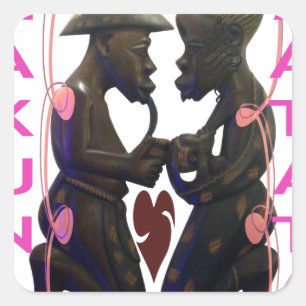 Beautiful  Amazing African Couple: A Romantic Art Square Sticker