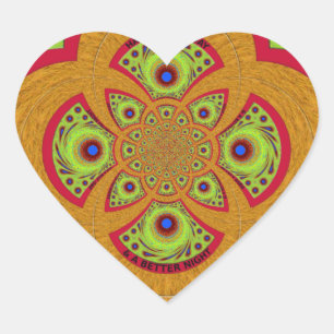 Beautiful amazing African Mandala Pattern Design Heart Sticker