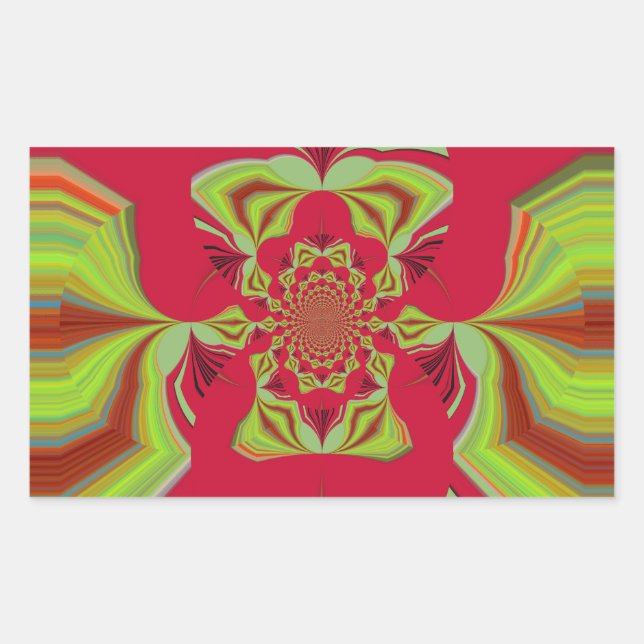 Beautiful Amazing African Red yellow Motif Pattern Rectangular Sticker (Front)