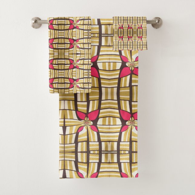 Beautiful Amazing African Tribal Print colourful  Bath Towel Set (Insitu)