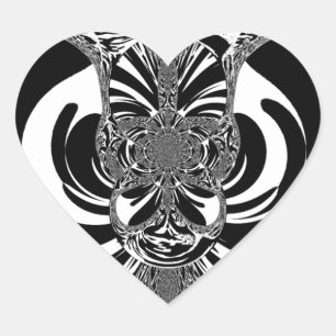 Beautiful amazing African white black Print art Heart Sticker