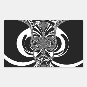 Beautiful amazing African white black Print art Rectangular Sticker