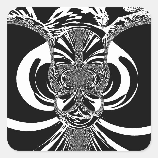  Beautiful amazing African white black Print art Square Sticker (Front)