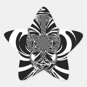 Beautiful amazing African white black Print art Star Sticker