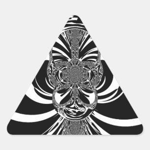 Beautiful amazing African white black Print art Triangle Sticker