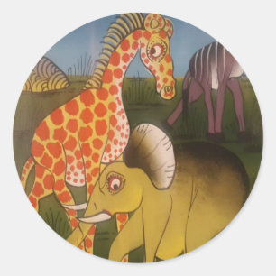 Beautiful Amazing African wild animal safari colou Classic Round Sticker