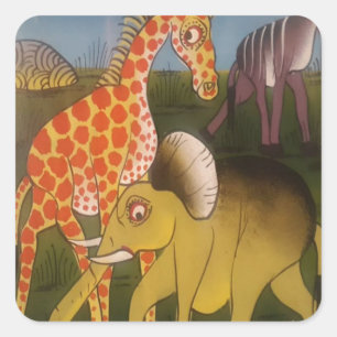 Beautiful Amazing African wild animal safari colou Square Sticker