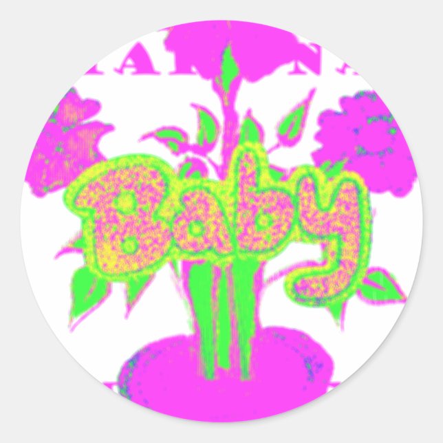 Beautiful Amazing Baby Pink Inspirational Floral  Classic Round Sticker (Front)