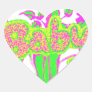 Beautiful Amazing Baby Pink Inspirational Floral  Heart Sticker