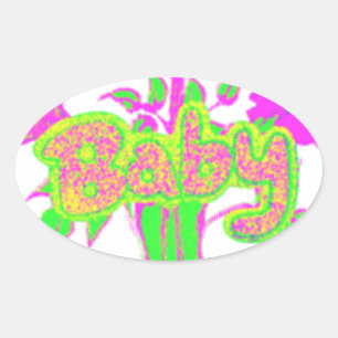 Beautiful Amazing Baby Pink Inspirational Floral Oval Sticker