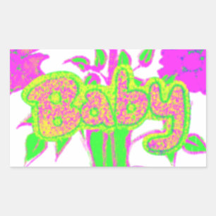 Beautiful Amazing Baby Pink Inspirational Floral  Rectangular Sticker