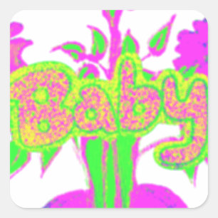 Beautiful Amazing Baby Pink Inspirational Floral  Square Sticker