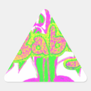 Beautiful Amazing Baby Pink Inspirational Floral  Triangle Sticker