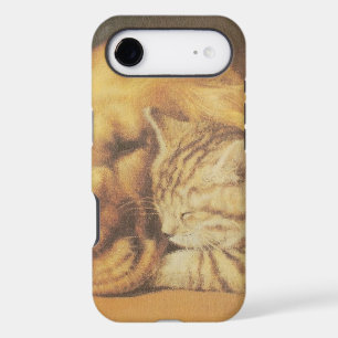 Beautiful Amazing Cat and Dog Cuddling Art Print