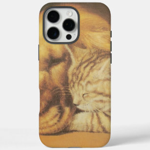 Beautiful Amazing Cat and Dog Cuddling Art Print iPhone 16 Pro Max Case