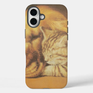 Beautiful Amazing Cat and Dog Cuddling Art Print iPhone 16 Plus Case