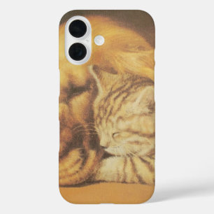 Beautiful Amazing Cat and Dog Cuddling Art Print iPhone 16 Case