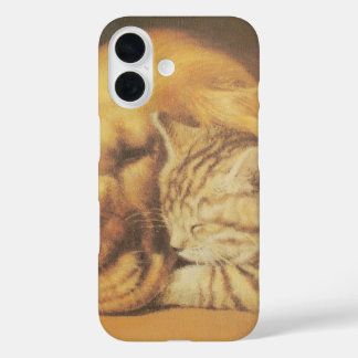Beautiful Amazing Cat and Dog Cuddling Art Print iPhone 16 Case