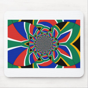Beautiful amazing colourful South Africa flag art Mouse Mat